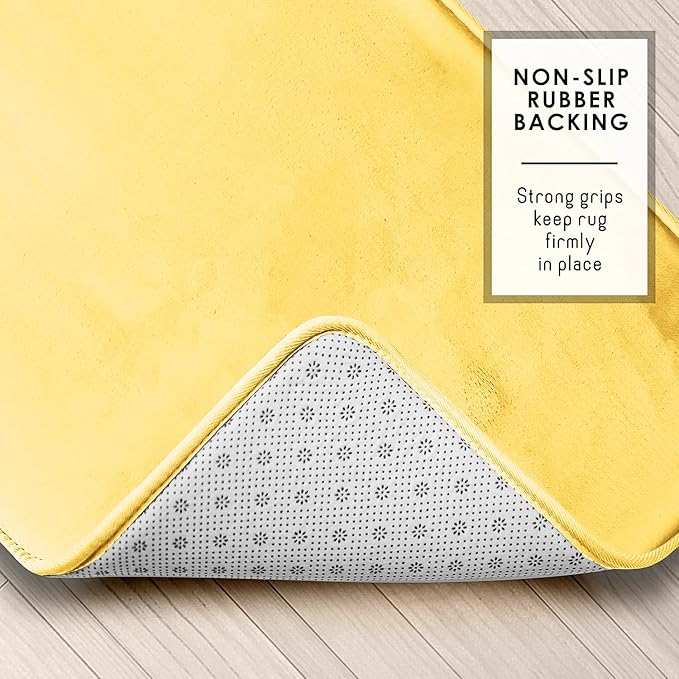 Clara Clark Bathroom Rugs, Velvet Memory Foam Bath Mat, Non-Slip Bath Rugs, Machine Wash, Dries Quickly, Ultra Soft Plush Bath Mats for Bathroom,