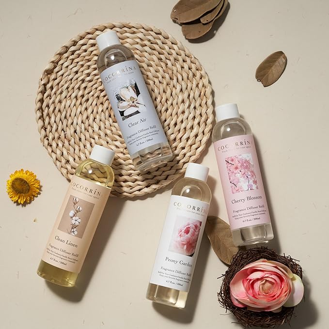 Cocorrína Reed Diffuser Refill - Warm Spring Sunshine 6.7 Oz Reed Diffuser Oil Refill Home Fragrance for Bedroom, Bathroom Home Decor