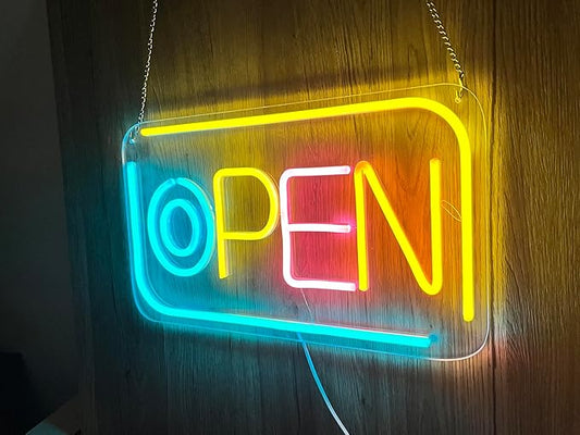 Open Signs for Business, Bright and Dimmable Neon Open Sign LED and USB Powered Light up Open Sign for Business Window Shop Store Restaurant Salon Bar Office Spa Hotel Wall Decor