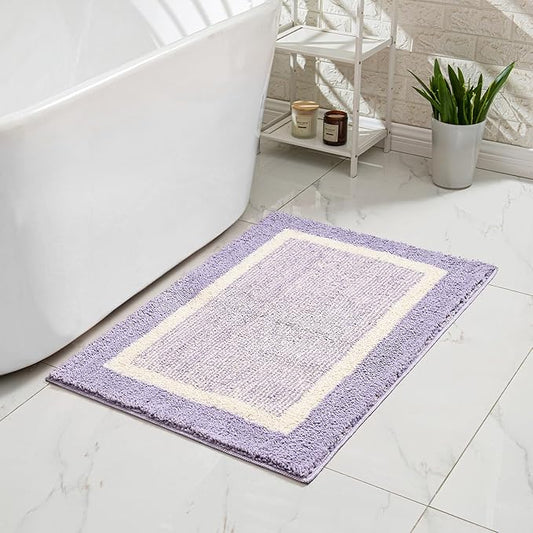 CozeCube Bath mats for Bathroom Non Slip, Purple Bath Rug, Fluffy Bath Rugs for Bathroom Washable, Extra Soft and Absorbent Microfiber Bath mat for Shower Sink, 24" x 16"