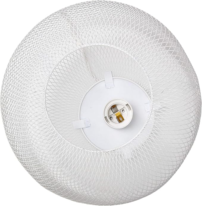 Simple Designs LT1072-WHT Metal Mesh Industrial Table Lamp, White
