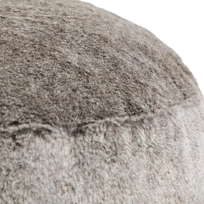HollyHOME 15"(H) Bean Bag Round Ottoman Pouf, 6.6LB Memory Foam Filled Footstool for Sofa, Accent Stuffed Footrest Stool with Washable Cover, Single Footrest Stool for Living Room, Bedroom, Coffee