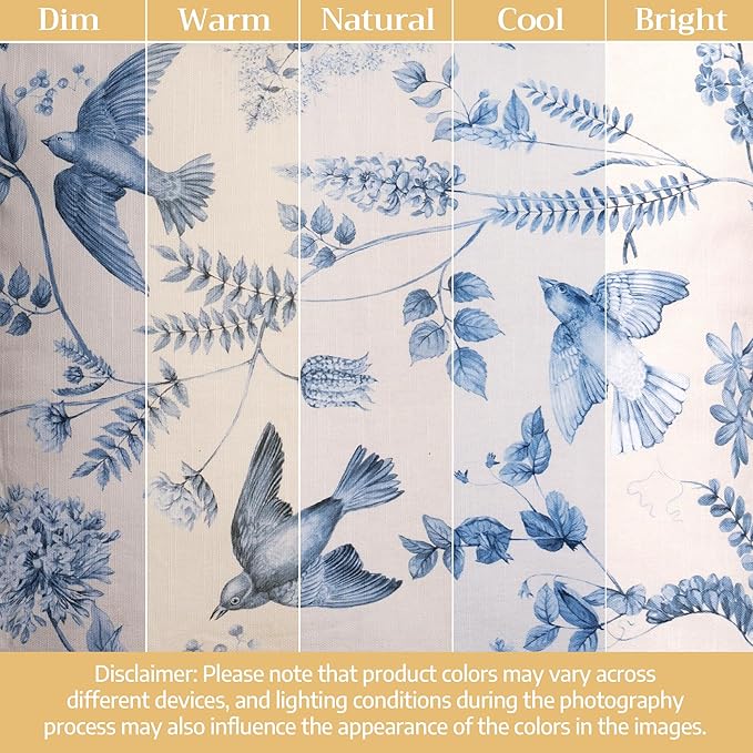 Maison d' Hermine Curtains for Living Room 100% Cotton 108 inch Length One Panel Light Filtering Curtains for Bedroom Windows with Rod and Loop Pockets Drapes (Neo Ipomee Beige, 50" W x 108" L)