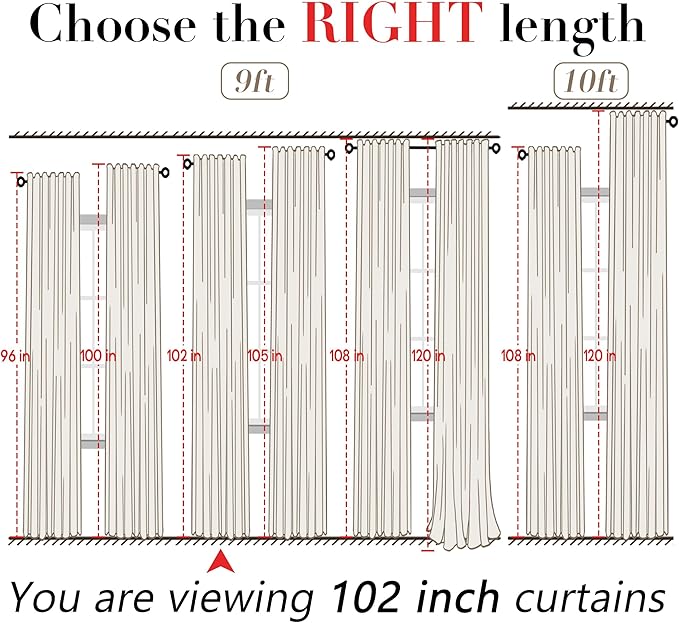 XTMYI 2 Panels,102 Inch Length,Oatmeal,50 Inch Wide,Back Tab/Hook Belt Linen Cotton Sheer Curtains for Bedroom Living Room