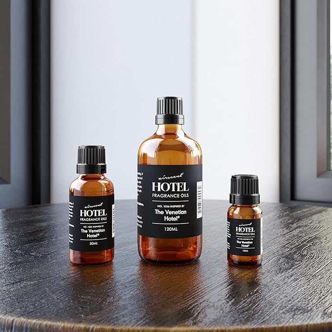 AirScent Hotel Diffuser Oil Inspired by The Venetian Hotel Scent - Premium Fragrance Oil No. 1036 for Ultrasonic and Waterless Diffusers and Crafting - 120 mL, 4 fl oz Glass Bottle with Dropper