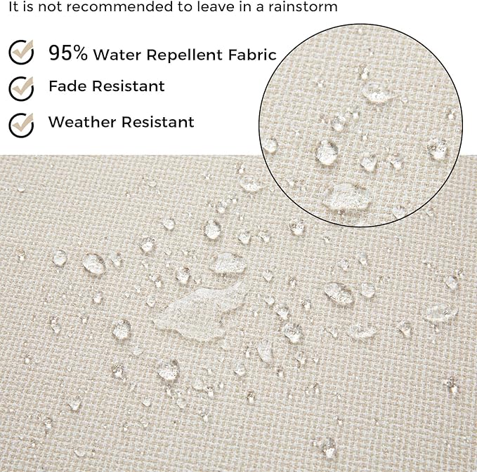 Patio Bench Cushion Covers for Outdoor Furniture with Ties, Water Resistant Loveseat/Settee Cushion Slipcover 45x18x3 Inch for Swing Porch Garden (Replacement Cover Only)-Cream