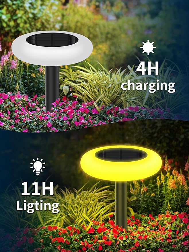 intelamp Solar Pathway Lights Outdoor, 6 Pack 9 Color Changing with Remote Control, Dusk to Dawn Solar Powered Waterproof LED Ground Lighting for House Outside Lawn Garden Yard Patio