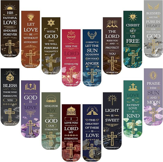 Zonon 48 Pcs Bible Verse Magnetic Bookmarks, Inspirational Scripture Christian Book Markers Religious Motivational Encouragement Flower Page Clips Presents for School Supplies(Fresh Style)