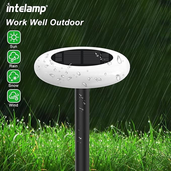intelamp Solar Pathway Lights Outdoor, 6 Pack 9 Color Changing with Remote Control, Dusk to Dawn Solar Powered Waterproof LED Ground Lighting for House Outside Lawn Garden Yard Patio