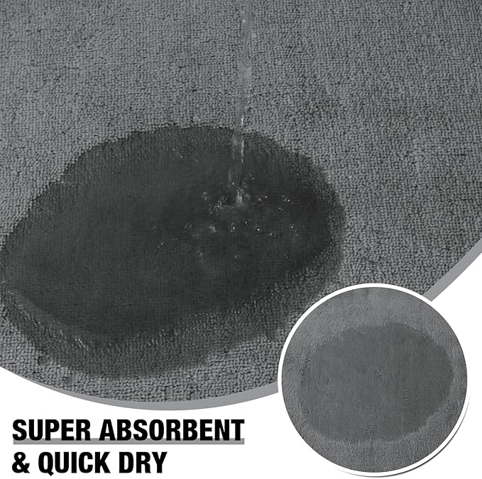 Grey Memory Foam Bath Runner Mat Long Bathroom Rug Microfiber Bathroom Carpet Non Slip Soft Absorbent Washable Bathrug,24" x 60"