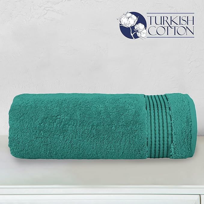 Elegant Comfort Premium Turkish Cotton 1 Piece Jumbo Bath Towel - 35 x 70 inch, Luxurious Hotel Spa Quality 100% Turkish Cotton Large Bath Towel - Highly Absorbent - Soft Bathroom Towel, Turquoise