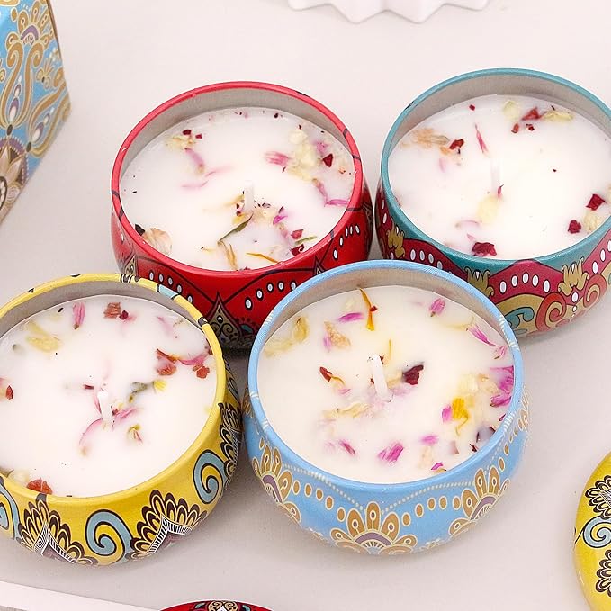 Naimo 4 Pack Scented Candles Long Lasting Soy Wax Aromatherapy Candle for Home Bath Spa Yoga Birthday Gift Set