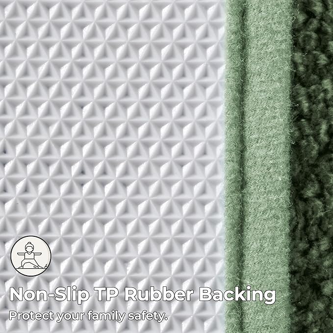 GRANNY SAYS Sage Green Bathroom Rugs Non Slip, 48" x 24", Small Bathroom Rugs Washable，Bath Mats for Floor, Microfiber Bath Mat for Tub, Absorbent Shower Rug