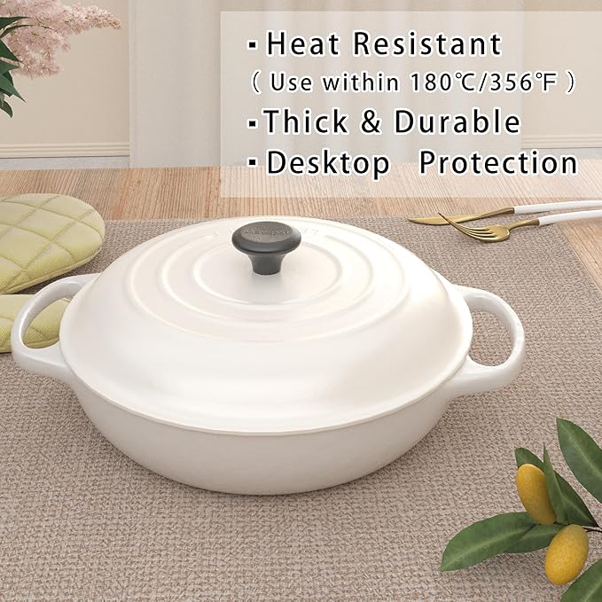 Set of 4 Round Placemat 15 Inch Soft Linen eco-Friendly Fabric Handcrafted Machine Washable Indoor & Outdoor Tablemat Natural Linen