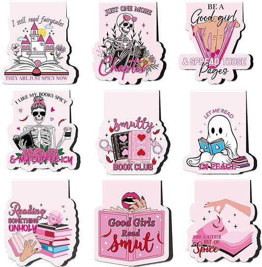 Funny Magnetic Bookmarks for Women: 9 Pcs Cute Magnet Book Marks for Reading, Spicy Fairytale Book Markers Clips, Bookish Gifts for Women Hot Girls Adults