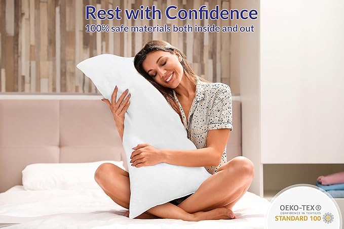 ROYALE LINENS Pillows Queen Size Set of 2 - Bed Pillows for Sleeping - Cooling Pillow for Back, Stomach or Side Sleepers - Down Alternative Queen Pillows - Soft Hotel Quality (20x30 Inches, Pack of 2)