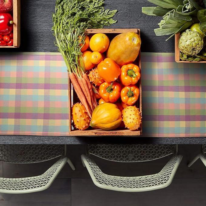 Urban Villa EasterTable RunnerEaster Collection 100% Cotton Fused Table Runner Easter Special Over Sized 14" x72'' Inches Easter Colors Buffalo Check Table Runner Heavier QualityTable Runner