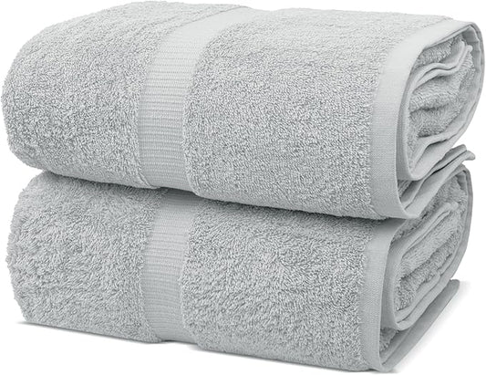 Chakir Turkish Linens, 100% Cotton Premium Quality Turkish Bath Sheets (35''x70'' Large Bath Sheet Towels - Silver Gray)