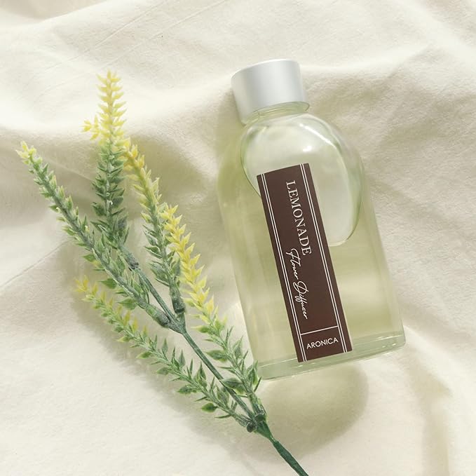 Aronica Lemon Scented Air Freshener, Reed Diffuser Scent for Apartment, Lemon Infussd Room Freshener, Citrus House Scent, New Apartment Essentials, House Warming Gifts New Home