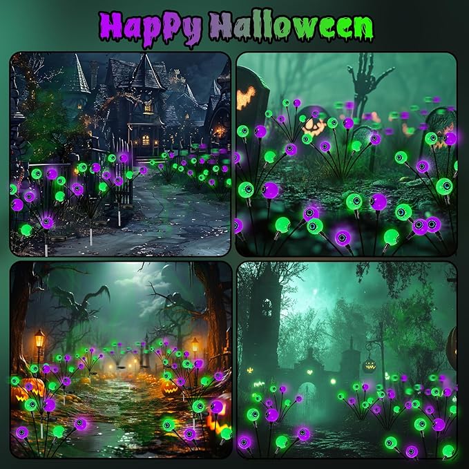 LORRYTE 6 Pack LED Solar Lights Outdoor Pathway, Solar Garden Lights Green and Purple, Soalr Light Outdoor Waterproof for Patio, Yard, Garden Decor(Purple and Green)