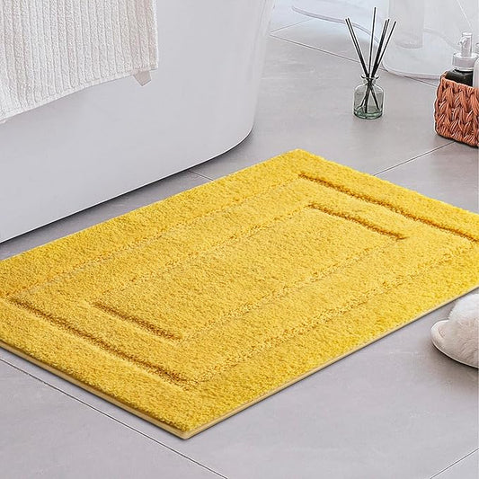 GRANNY SAYS Bathroom Rugs, Soft Bath Mats for Bathroom, Bath Rugs Non Slip Washable Rug, 32" x 20", Water Absorbing Bath Mat, Shaggy Rug Bath Mats for Bath Floor, Yellow
