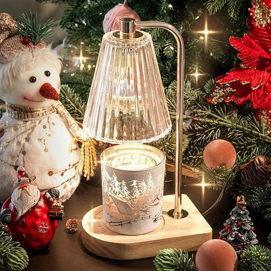 Candle Warmer Lamp Gifts for Women, Christmas Clearance Gifts for Mom Women, Candle Lamp Warmer with 2 Bulbs, Christmas Wax Melt Warmer for Jar Candles, Unique Gift Basket for Home Decor