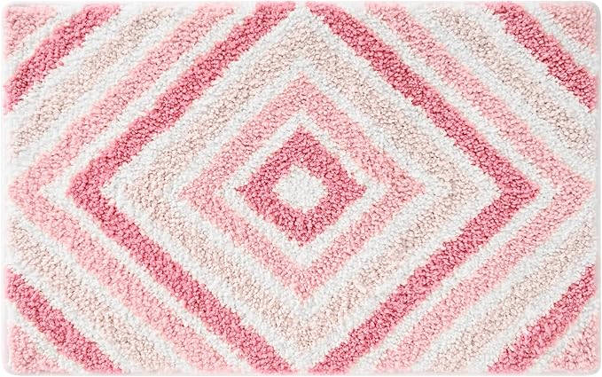 GRANNY SAYS Bathroom Rugs Non Slip, 20" x 32", Absorbent Bath Rugs for Bathroom Washable, Bath Mats for Floor, Bath Rugs for Shower, Microfiber Bath Mat for Tub, Pink