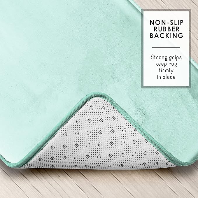 Clara Clark Bathroom Rugs, Velvet Memory Foam Bath Mat, Non-Slip Bath Rugs, Machine Wash, Dries Quickly, Ultra Soft Plush Bath Mats for Bathroom,