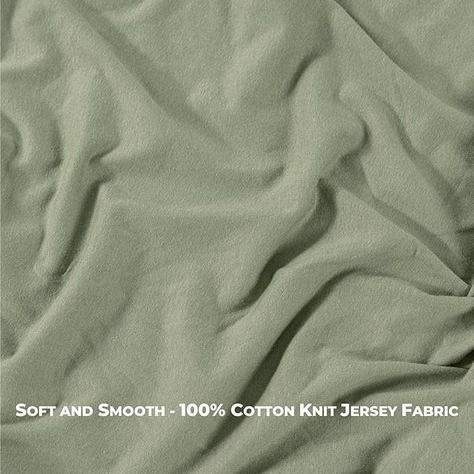 Bassinet Sheet, 100% Cotton Knitted Jersey, Fit Bassinet Crib Mattresses, Fitted Crib Sheets, Super Soft, Toddler Fitted Sheet, Unisex,2 Pack,Green/Flowers, 17x32x4