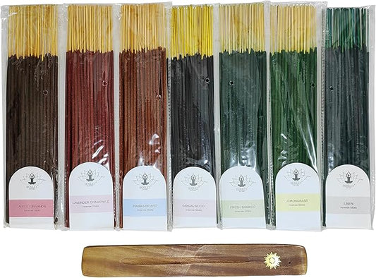 Hosley 360 Pack Assorted Incense Sticks Bamboo, Apple Cinnamon, Sandalwood, Lavender, and More Fragrance. Idea for Home, Wedding, Spa, Meditation & Aromatherapy