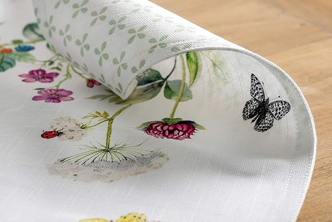Maison d' Hermine Placemats Set of 4 100% Cotton Washable Cloth Place Mats, Reusable Table Mats for Kitchen Dining Decoration, Party, Wedding, Restaurant Spring/Summer (Printemps, 13" x 19")
