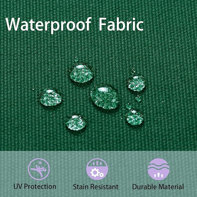 FUNHOME Outdoor Cushion Covers 22 x 20 x 4 inch,Set of 2,Replacement Seat Cushion Cover for Patio Furniture Chair,Water Resistant,Fade-Resistant Slipcover Only,No Insert(Blackish Green)