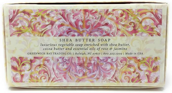 Greenwich Bay Trading Co. Shea Butter Soap, 12.9 Ounce, Rosewater & Jasmine, 3 Pack