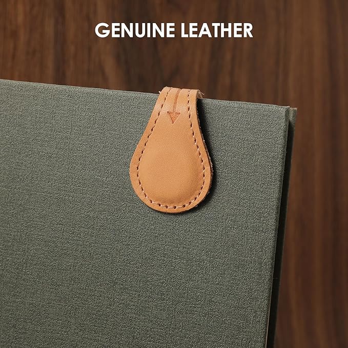 Magnetic Leather Bookmarks Book Marks for Reading Women Men Book Lovers Readers (Beige)