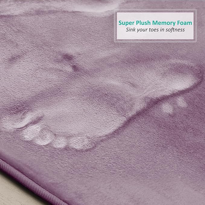 Clara Clark Bathroom Rugs, Velvet Memory Foam Bath Mat, Non-Slip Bath Rugs, Machine Wash, Dries Quickly, Ultra Soft Plush Bath Mats for Bathroom,