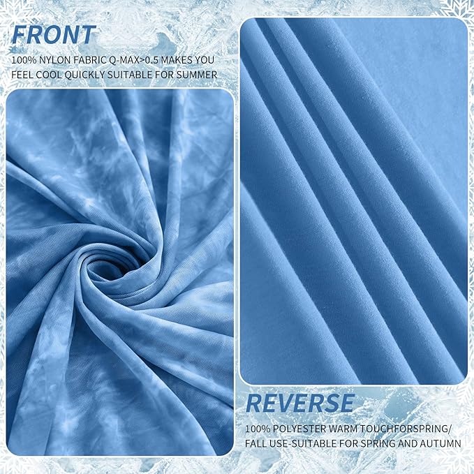 Guohaoi Cooling Throw Blanket for Hot Sleepers,Decortive Tie Dye,Arc-Chill Q-Max >0.5Cool Fiber,100% Oeko-Tex Certified,Lightweight Summer Cool Blanket for Ultra Cold Breathable,Keep Cool,60''x90''