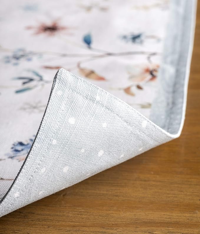 Maison d' Hermine Placemats Set of 4 100% Cotton Washable Cloth Place Mats, Reusable Table Mats for Kitchen Dining Decoration, Party, Wedding, Restaurant (Ice Florals, 13" x 19")