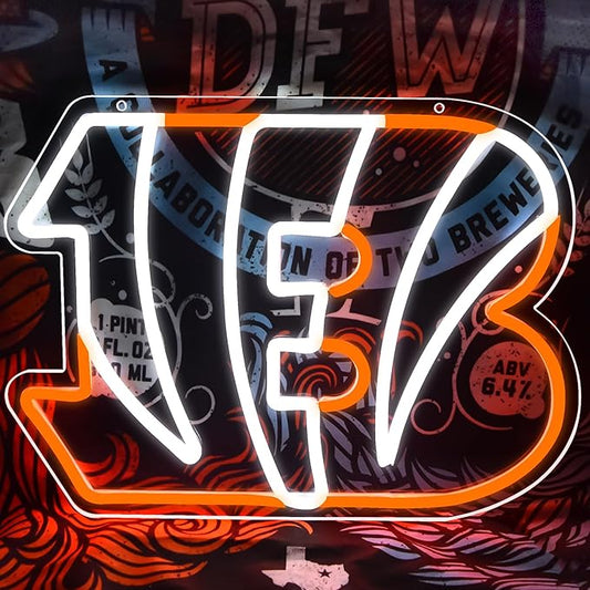 Bengal Neon Sign for Wall Decor Football Neon Light for Man Cave Rugby Fans Football Team LED Sign for Club Garage Gamer Room Bar Birthday Gifts Size16.1 * 11.8In(ZYLD131)
