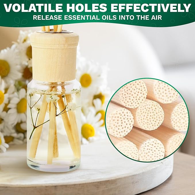 100 Pcs Bamboo Reed Diffuser Sticks - 10" Reed Sticks for Oil Diffuser, Good for DIY and Crafts, Easy to Use and Lightweight, Suitable for Living Room, Kitchen, Bathroom, Bedroom, and Office