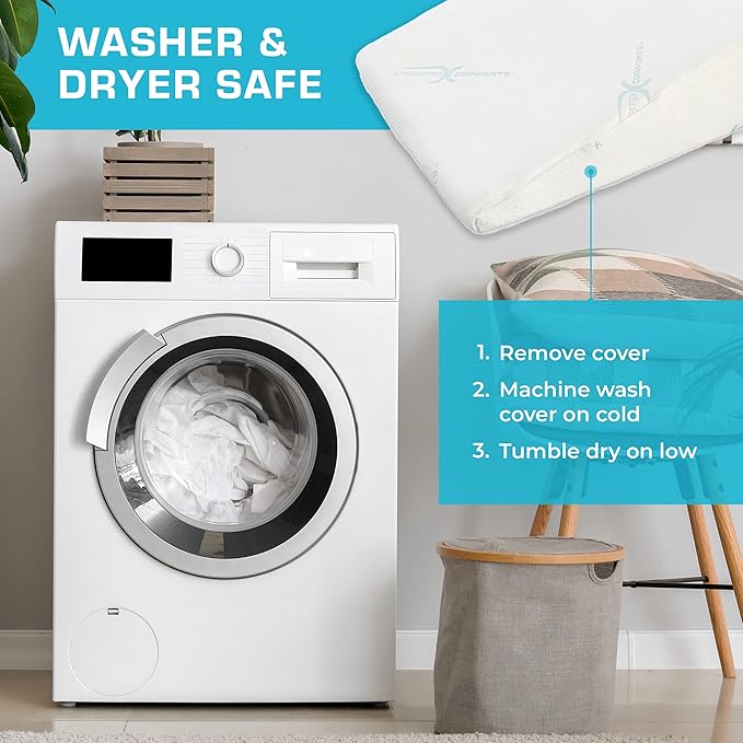 Xtreme Comforts Wedge Pillows - 7" Memory Foam Bed Wedge Pillow for Sleeping (1Pk)