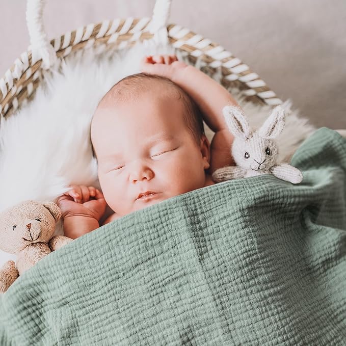 GLLQUEN BABY Muslin Swaddle Blankets for Boys and Girls, 4-Pack Baby Blankets for Girl Boy, Newborn Receiving Blanket, Baby Swaddle Blanket Unisex, Baby Essentials, Registry & Gift