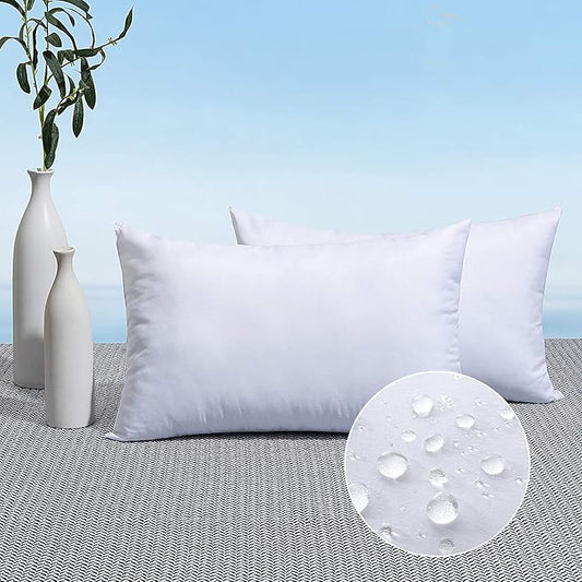 MIULEE Pack of 2 20x26 Outdoor Pillow Inserts, Outdoor Throw Pillows Water-Resistant Decorative Premium Rectangle Pillow Stuffer Sham for Porch Swing Couch Sofa Cushion Patio Furniture