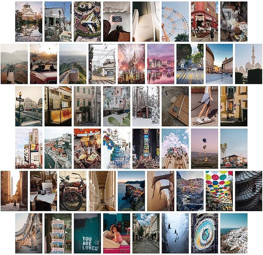LA MAISON COZY Wall Collage Kit, Teen Posters Art Print, 50PCS 4x6'' Vintage Wall Decor Gift for Teen Girls' Dorm Room