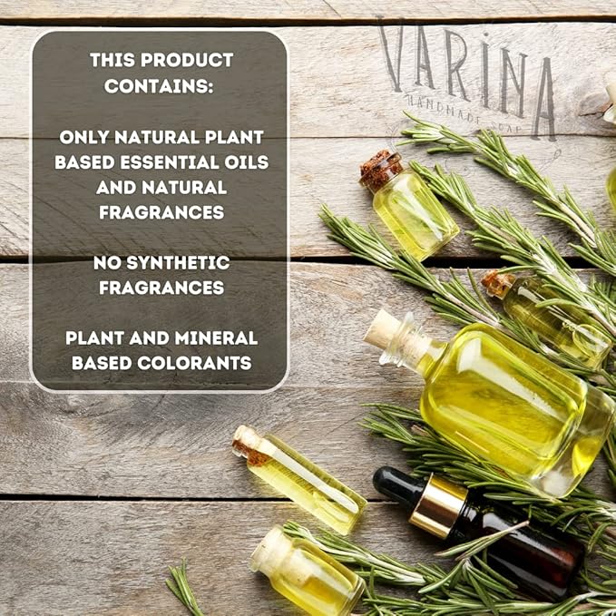 Varina Organic Lavender Activated Charcoal Bar Soap - Gentle Cleansing for Sensitive Skin, Herbal and Mint - 3 Pack - Experience Healthy and Glowing Skin