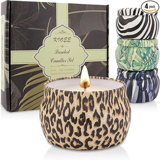 Naimo 4 Pack Scented Candles Long Lasting Soy Wax Aromatherapy Candle for Home Bathroom Yoga Birthday Gift Set Women Present