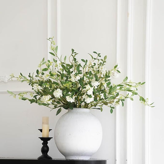 MISSPIN Artificial Flowers with Greenery Stems Faux Plants Indoor Branches for Tall Vase Ultra-Realistic, 9 Pcs Wedding Centerpieces, Home Decor & DIY Bouquets