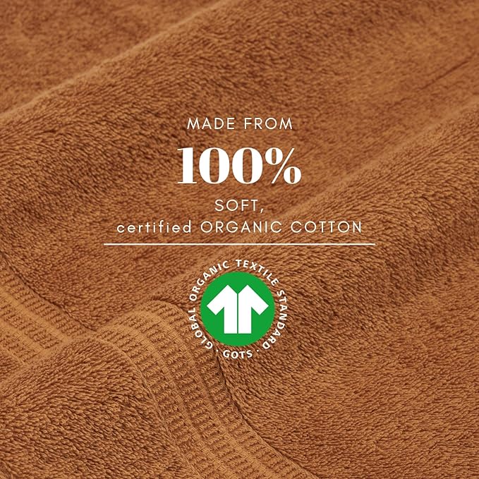 HOMELOVER 6 Piece Towel Set - 100% Organic Cotton, 2 Bath Towels, 2 Hand Towels, 2 Washcloths - 500 GSM, Hotel & Spa Quality, Soft, Quick Dry, Highly Absorbent Bathroom Essentials (Sahara Brown)