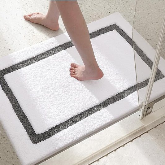 Color&Geometry Bathroom Rugs, Water Absorbent and Quick Dry Microfiber Bath Rugs-24"x43", Non-Slip, Machine Washable, Extra Soft Plush Bath Mats for Bathroom, Laundry Room, Shower and Tub