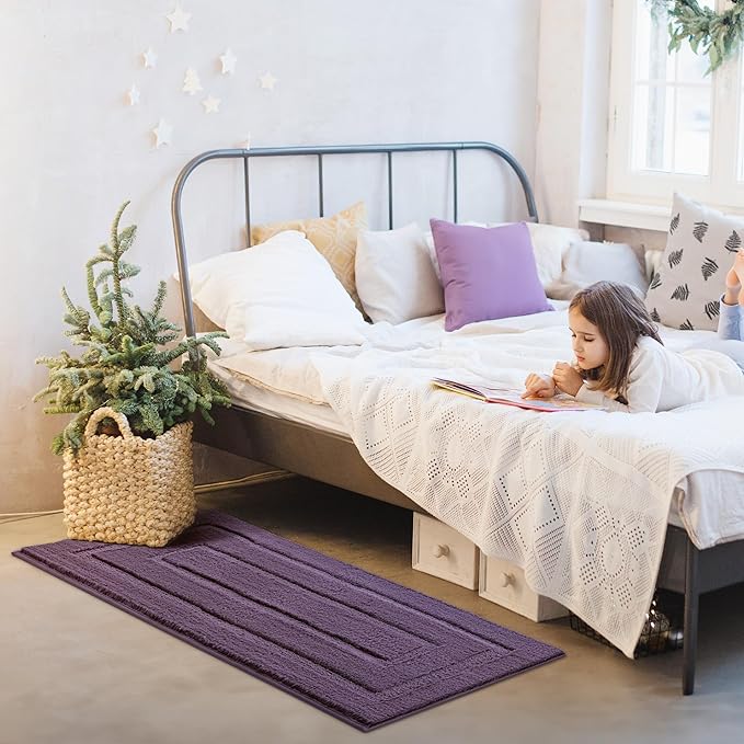 GRANNY SAYS Bathroom Rug Mat,48" x 24" Bath Mats for Bathroom Non-Slip, Super Soft and Water Absorbent, Microfiber Bath Rugs, Machine Wash Dry, Large Bath Rugs for Floor, Purple