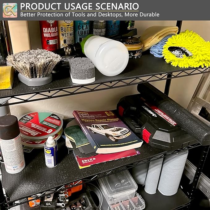 Foam Toolbox Liner Shelf Liner, Thickened Durable Pad Tool Box Mat for Protecting Your Tools, Work Surfaces, Garage, Chest -Black 3mm Thickness, 20 inch*24 ft